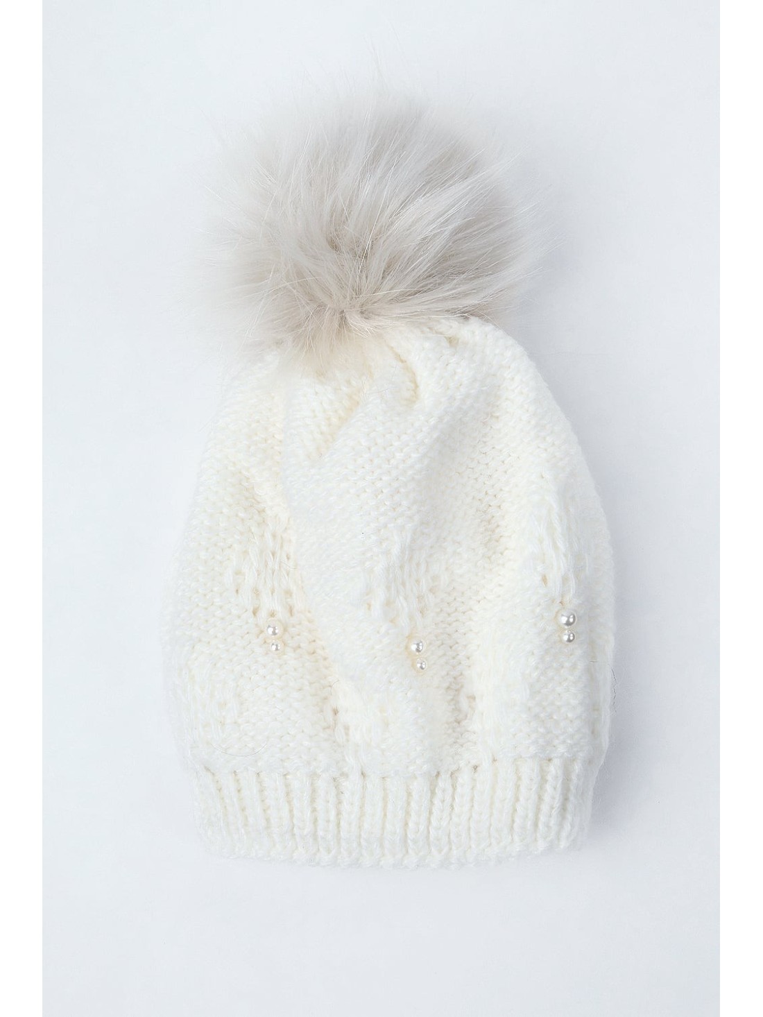 Cream winter hat C8 - Online store - Boutique